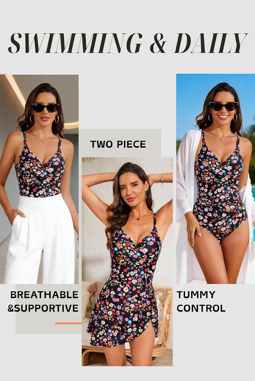 Skiennix Women's One Piece Swimsuit - Tummy Control Modest Design | Slimming Bathing Suit 2026