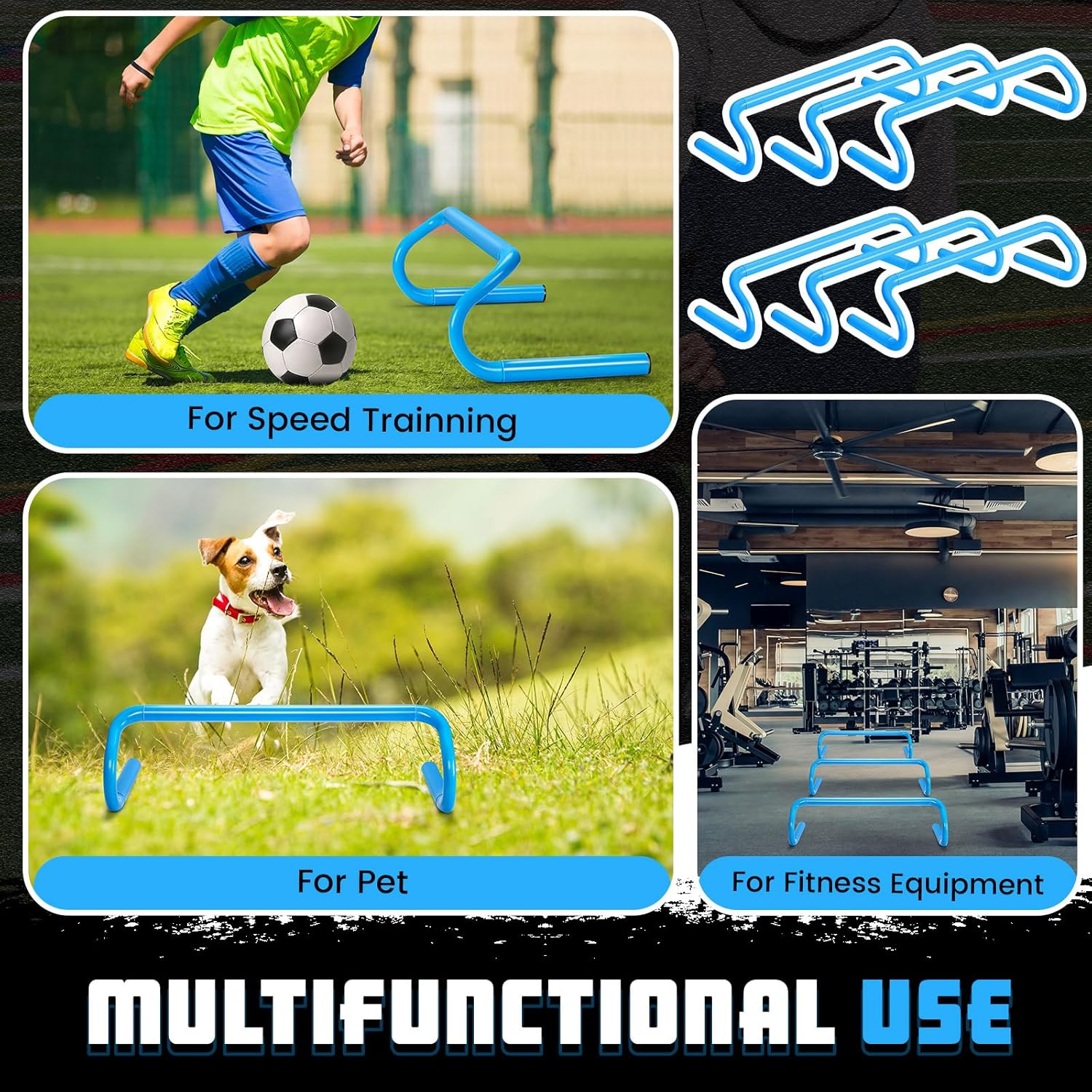 Wettarn 10 Pcs Speed Agility Training Hurdles Detachable Durable Hurdle Agility Plyometric and All Purpose Speed Training Equipment for Athletes Soccer Basketball