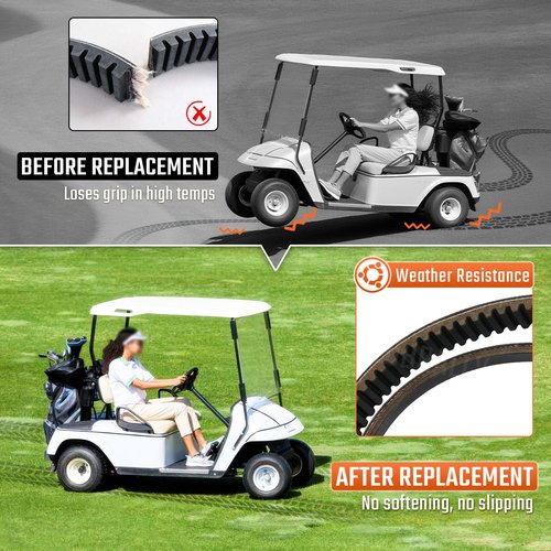 CLUBRALLY Starter Generator/Drive Belt 4 Cycle Kit for EZGO TXT Gas 1991-Up Golf Cart with 295/350cc Robin Engines, OEM#72054G01, 26414G01