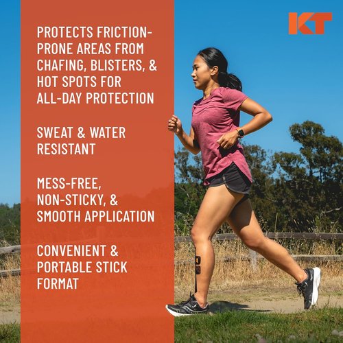 KT Health Chafe Safe Anti-Friction Balm - All-Day Protection, Large Size, Unscented