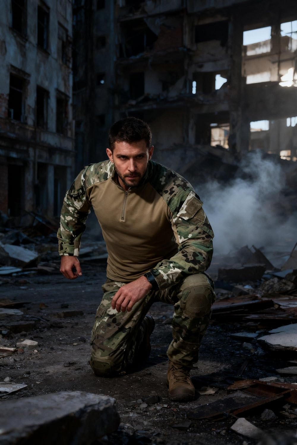 Skiennix Tactical Shirt - G3 Camo Long Sleeve Combat Shirt with Pockets | 1/4 Zip Design