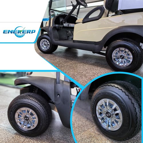 Enekerp Golf Cart SS Wheel Covers Hub Caps, Golf Cart 8 Inch Snap-on Wheels for Club Car, EZGO, Yamaha, Set of 4