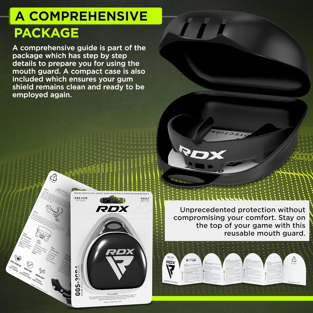 RDX Mouth Guard - Adult Gum Shield for Boxing, MMA, Kickboxing & More | Durable Jaw Protector with Case