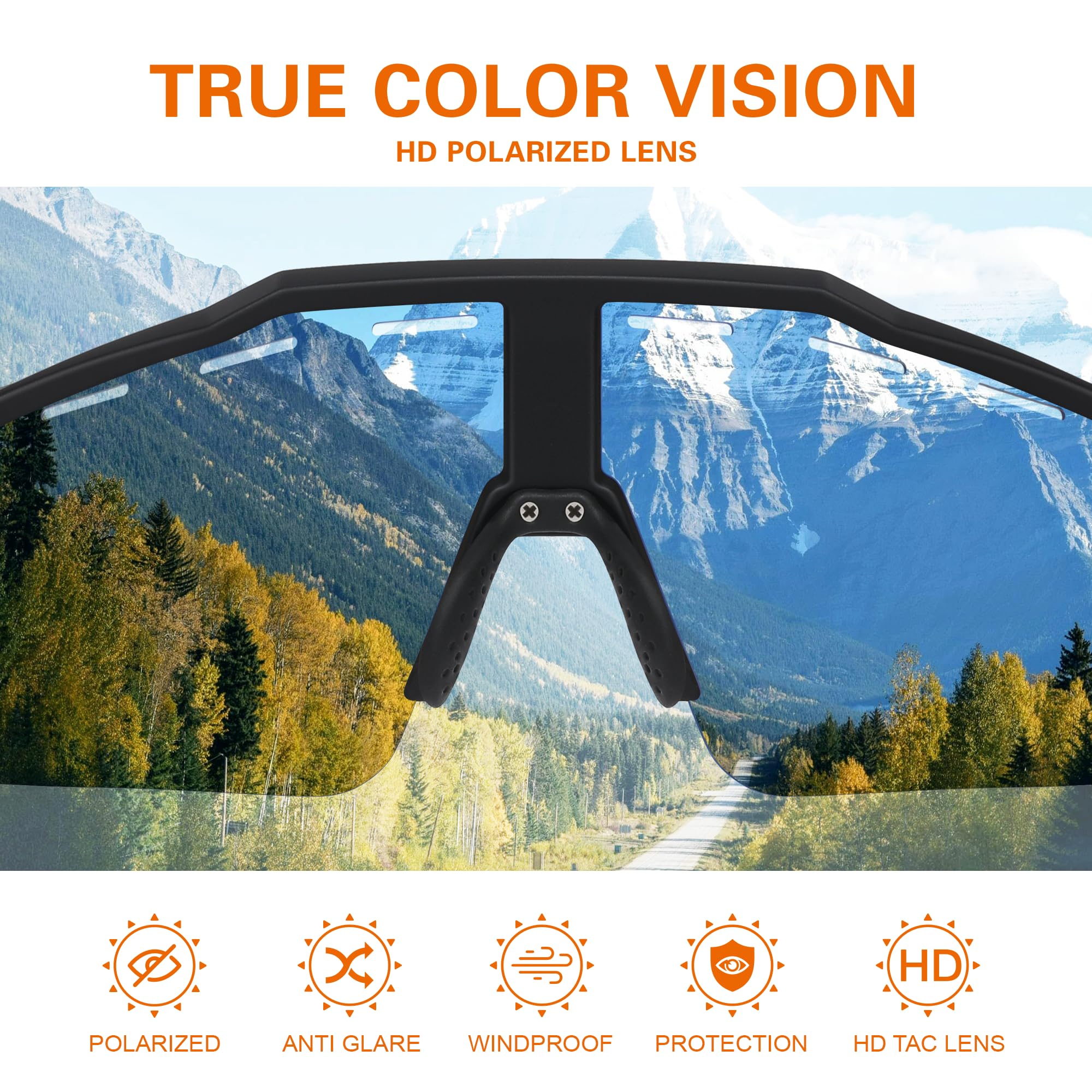 suoso Polarized Cycling Sunglasses for Men: Women Fishing Cycling Mountain Bike Sun Glasses for Youth UV400 Protection
