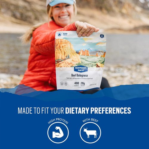 Backpacker's Pantry Beef Bolognese | Freeze-Dried Camping Meal - 28g Protein - 1 Serving