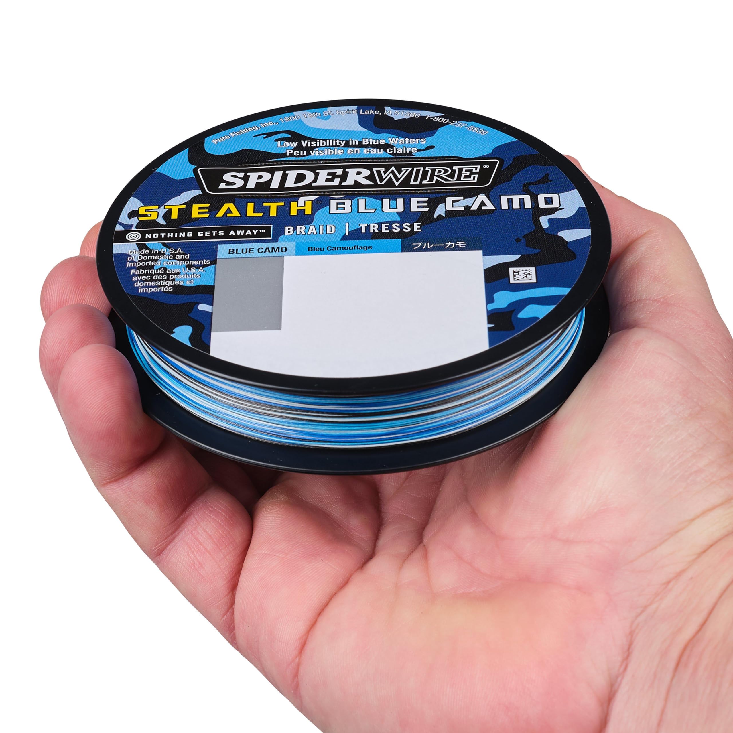 SpiderWire Stealth® Superline, Blue Camo, 30lb | 13.6kg, 125yd | 114m Braided Fishing Line, Suitable for Saltwater and Freshwater Environments