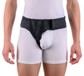 FlexaMed Right Side Inguinal Hernia Support Belt for Men and Women – Groin Truss with Compression Pad, Adjustable Waist Support, Black, Medium (32–36 Inch)