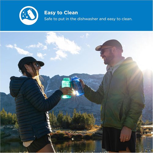 Nalgene 32 oz Wide Mouth Water Bottle - BPA-Free, Durable & Leak-Proof for Hiking, Gym & Travel