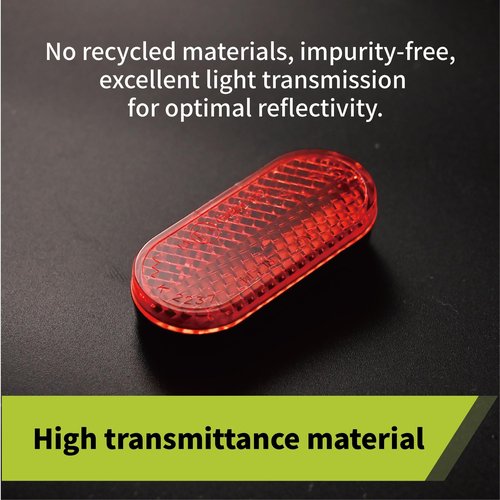 BAR AUTOTECH Stick-on Bicycle Seatpost Reflectors, 18° Curved Base with 3M Adhesive for Round Tubes (Mini Oval - Red, 0.79 × 1.97 × 0.39 inch, 2Pcs)