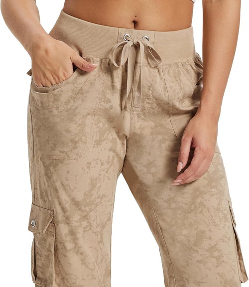 MoFiz Women's Capris - Lightweight Casual Pants with Pockets | Dressy Loose Fit Cargo for Hiking