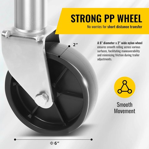 MaxxHaul 10" Lift Swing Back Trailer Jack - Heavy Duty 1,000 lb Capacity with Smooth-Rolling Wheel