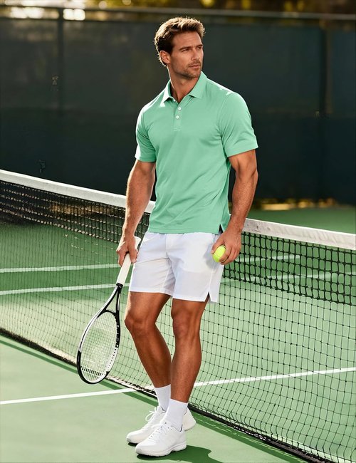 MAGCOMSEN Men's Polo Shirt - Quick Dry Short Sleeve Golf Tee for Casual Work & Outdoor Performance
