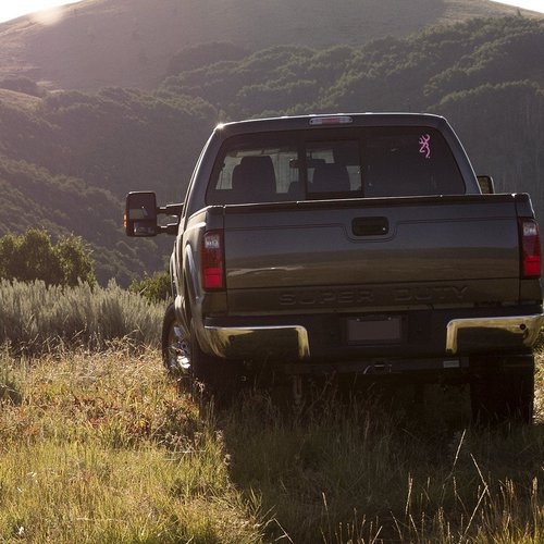 High quality vinyl Buckmark decals available in White, Pink, and Mossy Oak Break-Up and Break-Up Country