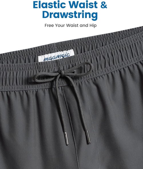 Maamgic Men's Swim Trunks - 2 in 1 Board Shorts with 7-Inch Inseam | Quick-Dry Swimwear