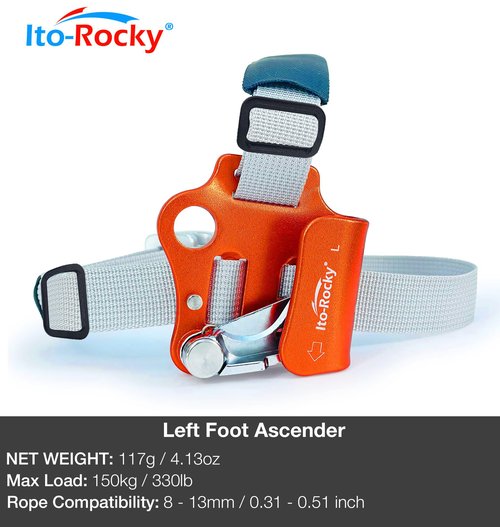 Ito Rocky Foot Ascender - Rope Climbing Equipment for SRT Climbing & Tree Arborist Climbing Equipment