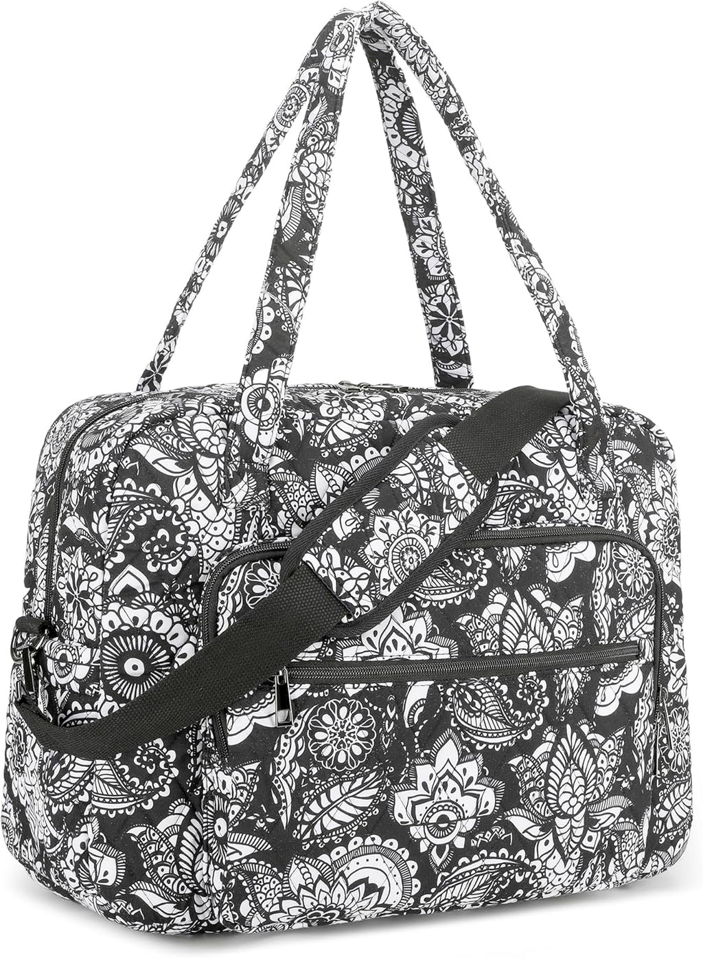 Searock Quilted Travel Duffle Bag, Weekender Overnight Bags for Women Travel, Carry On Duffel Bags for Airplanes Black
