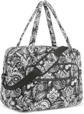 Searock Quilted Travel Duffle Bag, Weekender Overnight Bags for Women Travel, Carry On Duffel Bags for Airplanes Black