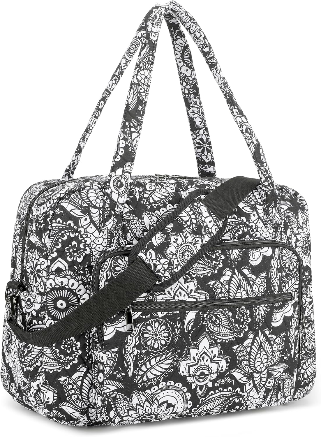 Searock Quilted Travel Duffle Bag, Weekender Overnight Bags for Women Travel, Carry On Duffel Bags for Airplanes Black