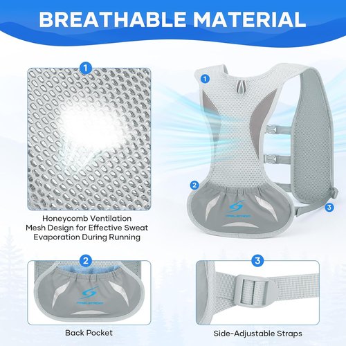 Maelstrom Running Vest - Adjustable Lightweight Hydration Pack with 500ml Soft Flask | Ideal for Trail Running, Hiking, and Cycling