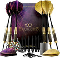 CC-Exquisite Premium Steel Tip Darts Set - Professional Brass Barrels with Extra Flights & Accessories | 12 Aluminum Shafts