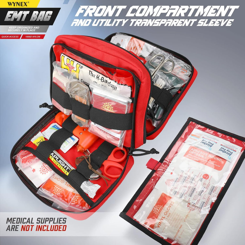 WYNEX Tactical Large Admin Pouch - Double Layer Molle EDC Utility Pouch with Map Sleeve & Flag Patch