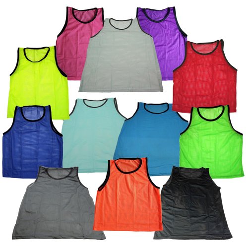 BlueDot Trading Youth Nylon Mesh Scrimmage Training Pinnie Vest for team practice for all kinds of sports soccer, football, basketball, Lacrosse, Yellow, 12 Pack