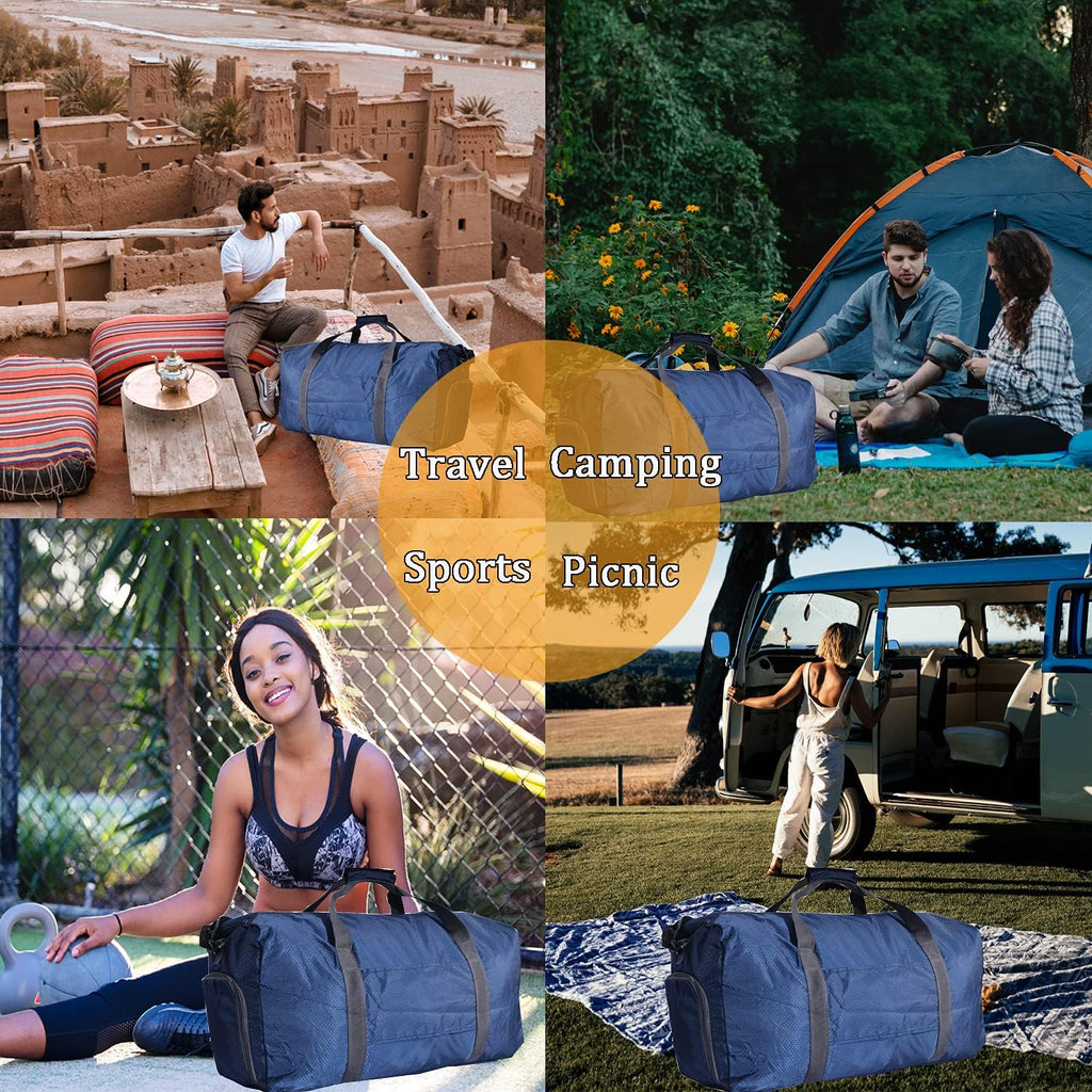 Woogwin Travel Duffel Bag - Large Waterproof & Foldable Overnight Bag for Gym, Beach, & Sports
