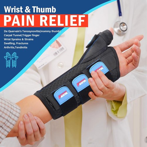 FEATOL Wrist Brace with Thumb Spica Splint - Pain Relief for De Quervain's, Carpal Tunnel, Arthritis | Large/Extra Large