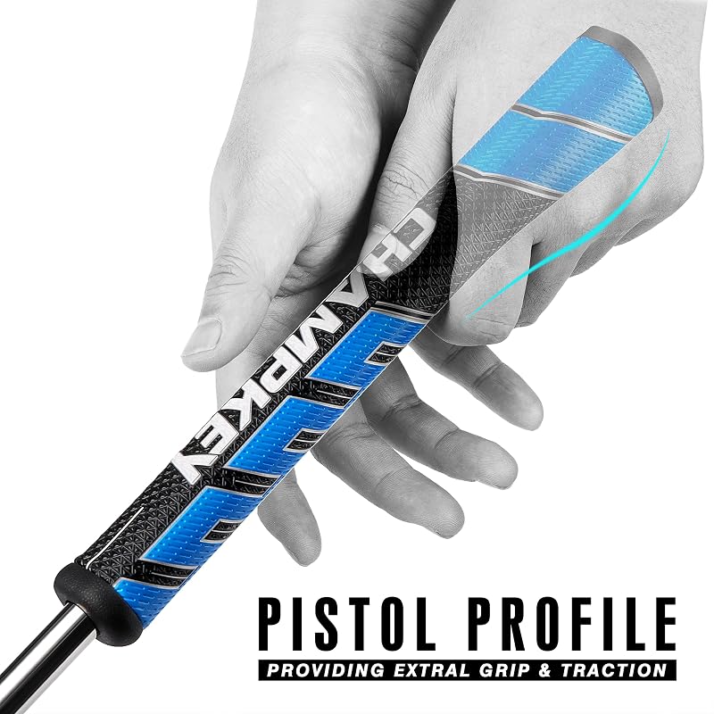 CHAMPKEY Pistol Golf Putter Grip - Midsize Blue, Lightweight Comfort & Textured Traction