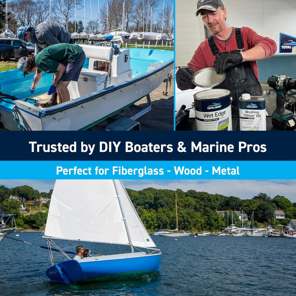 TotalBoat Wet Edge Marine Paint - Premium Polyurethane Coating for Boats & RVs | White Gallon Size