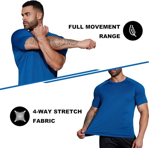 BVNSOZ Men's Athletic Workout Shirts - Moisture-Wicking & Quick-Dry Gym Tees for Active Men