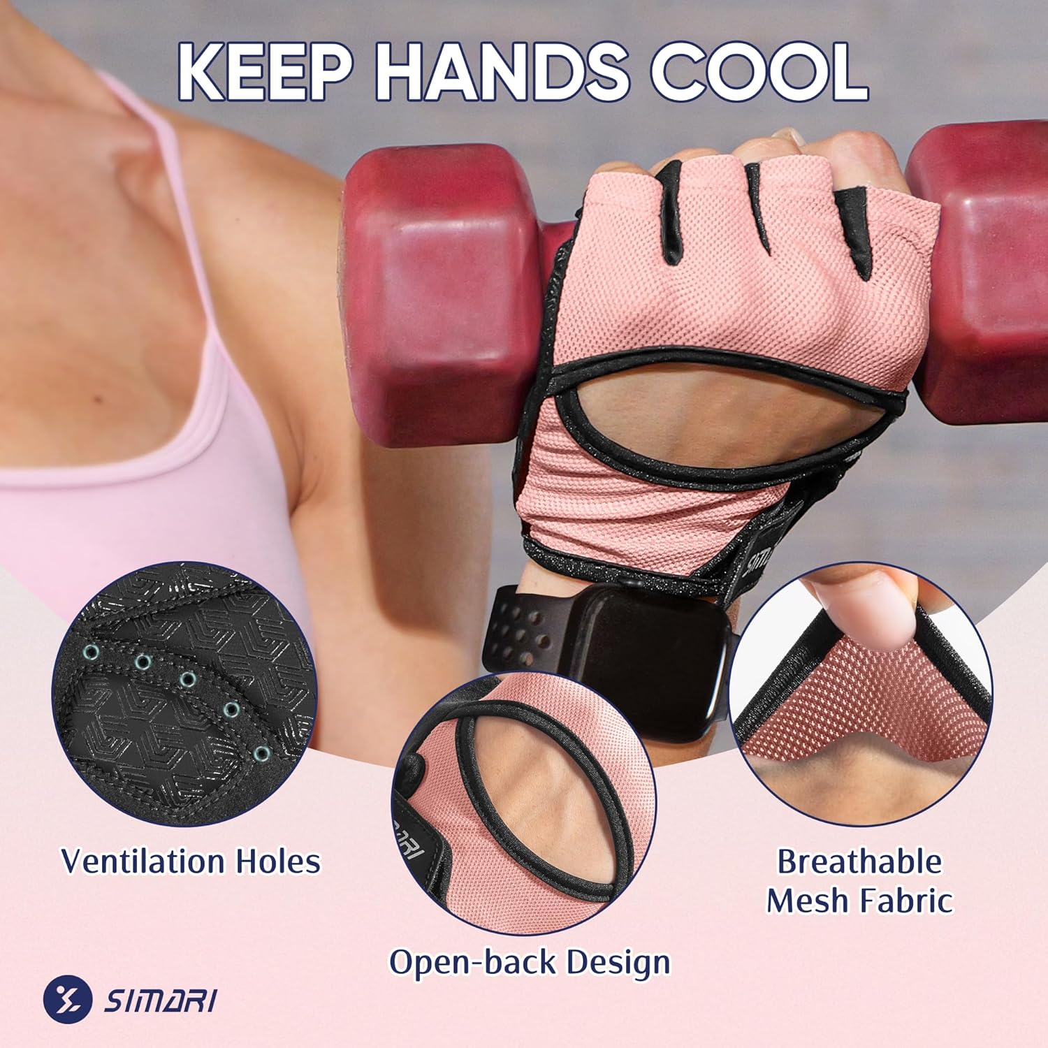 SIMARI Workout Gloves - Full Palm Protection & Strong Grip for Gym Training | Breathable & Cushioned