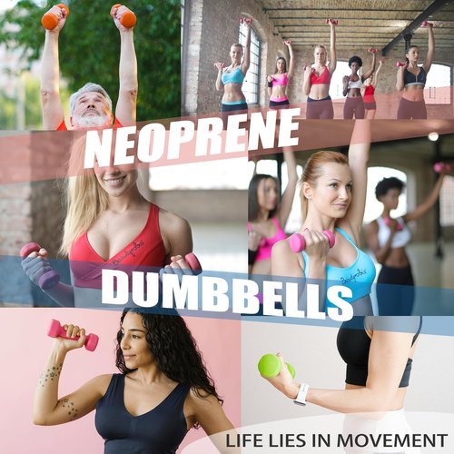 Balelinko Home Gym Equipment Workouts Strength Training Weight Loss Pilates Weights Yoga Sets Free Weights for Women, Men, Seniors and Youth, 4LB Gray, Pair