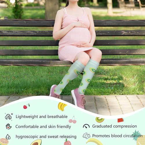 Fenglaoda Compression Socks - Support Circulation for Men & Women | 6 Pairs for Travel & Work