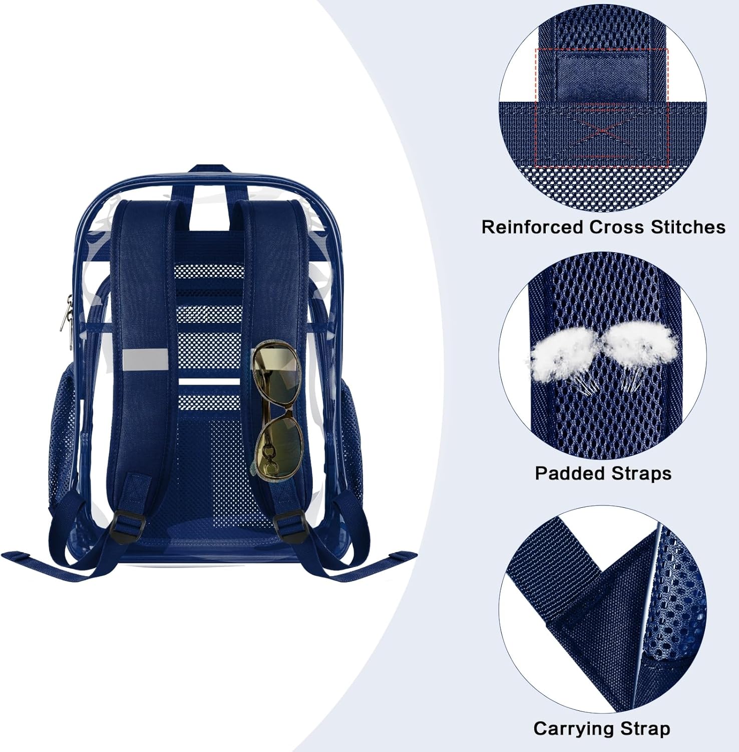 PAMANO Clear Backpack - Heavy-Duty Transparent PVC Bookbag for School, Travel & Security | Unisex Design