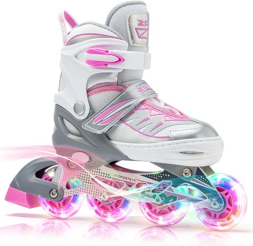 2PM SPORTS Cytia Pink Inline Skates - Adjustable, Light-Up Wheels for Fun Beginner Roller Skating