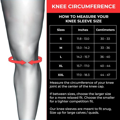 7mm Compression Knee Sleeves for Weightlifting Support, Powerlifting Strength, Heavy Squats, Cross Training, Gym Fitness, Sports – Strong Thick Neoprene Knee Braces for Men & Women (2 Pack, Large)