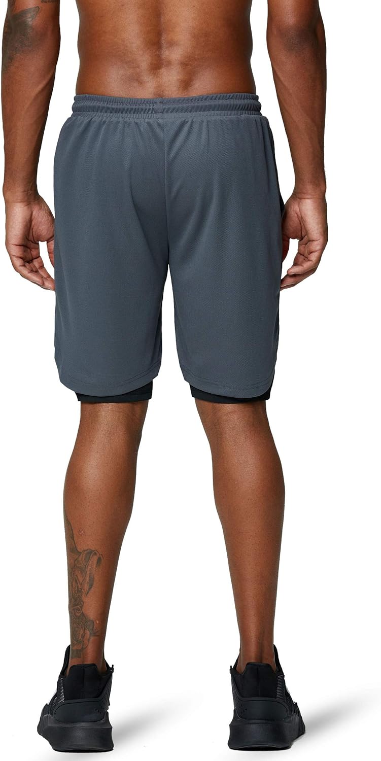 Pinkbomb Men's 2-in-1 Running Shorts - Quick Dry Workout Shorts with Phone Pocket | Comfortable Fit
