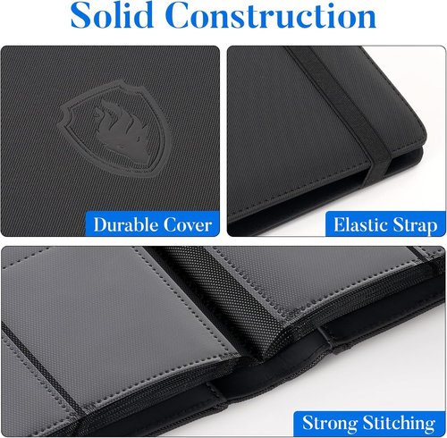 Fabmaker Premium 9 Pocket Card Binder - Sturdy Trading Card Album for 360 Cards | Sleek Black Design
