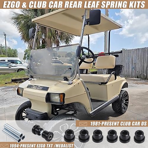 Golf Cart Rear Leaf Spring Bushing Kits for EZGO TXT Medalist 1994 up and Club Car DS 1981 up OEM 70289G01 70291G02 1015583 1012303 Durable Replacement Parts
