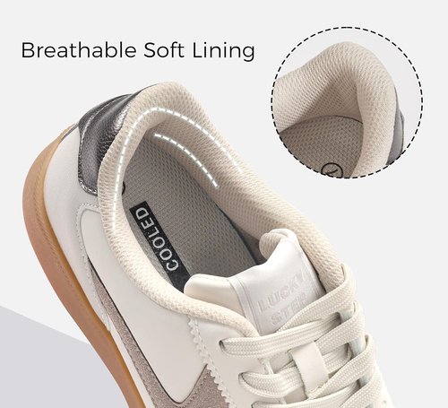 LUCKY STEP Women's Retro Fashion Sneakers - Classic Casual Non-Slip Walking Shoes for Comfort