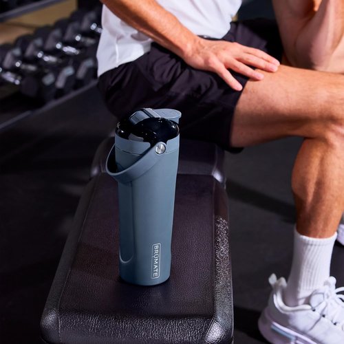BrüMate MultiShaker Blender Bottle - 100% Leakproof Insulated Stainless Steel | 25oz Gym Shaker (OD Green)