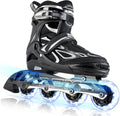 2PM SPORTS Adjustable Flashing Inline Skates - Light-Up Wheels for Kids & Adults | Fun & Colorful