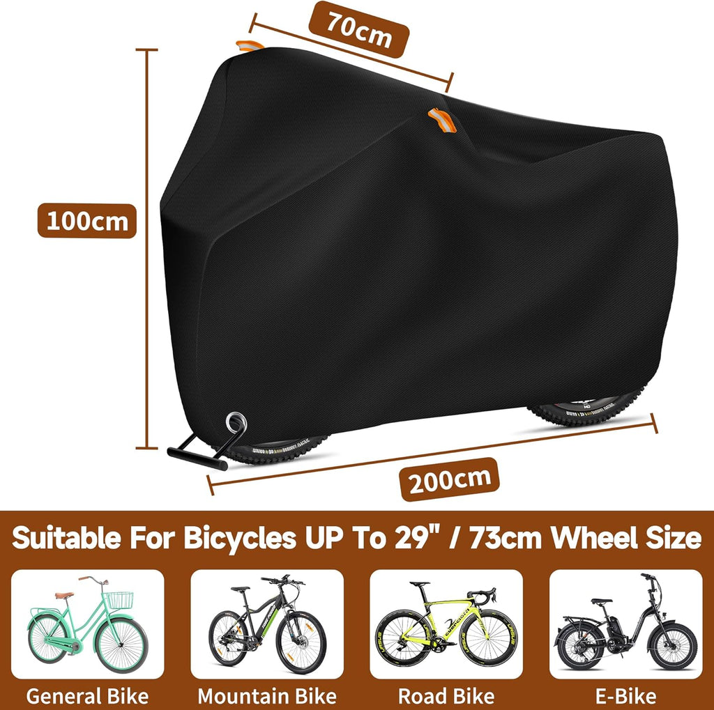 Skiennix Bike Cover - Waterproof Heavy-Duty Protection for 1 or 2 Bikes | Black with Storage Bag