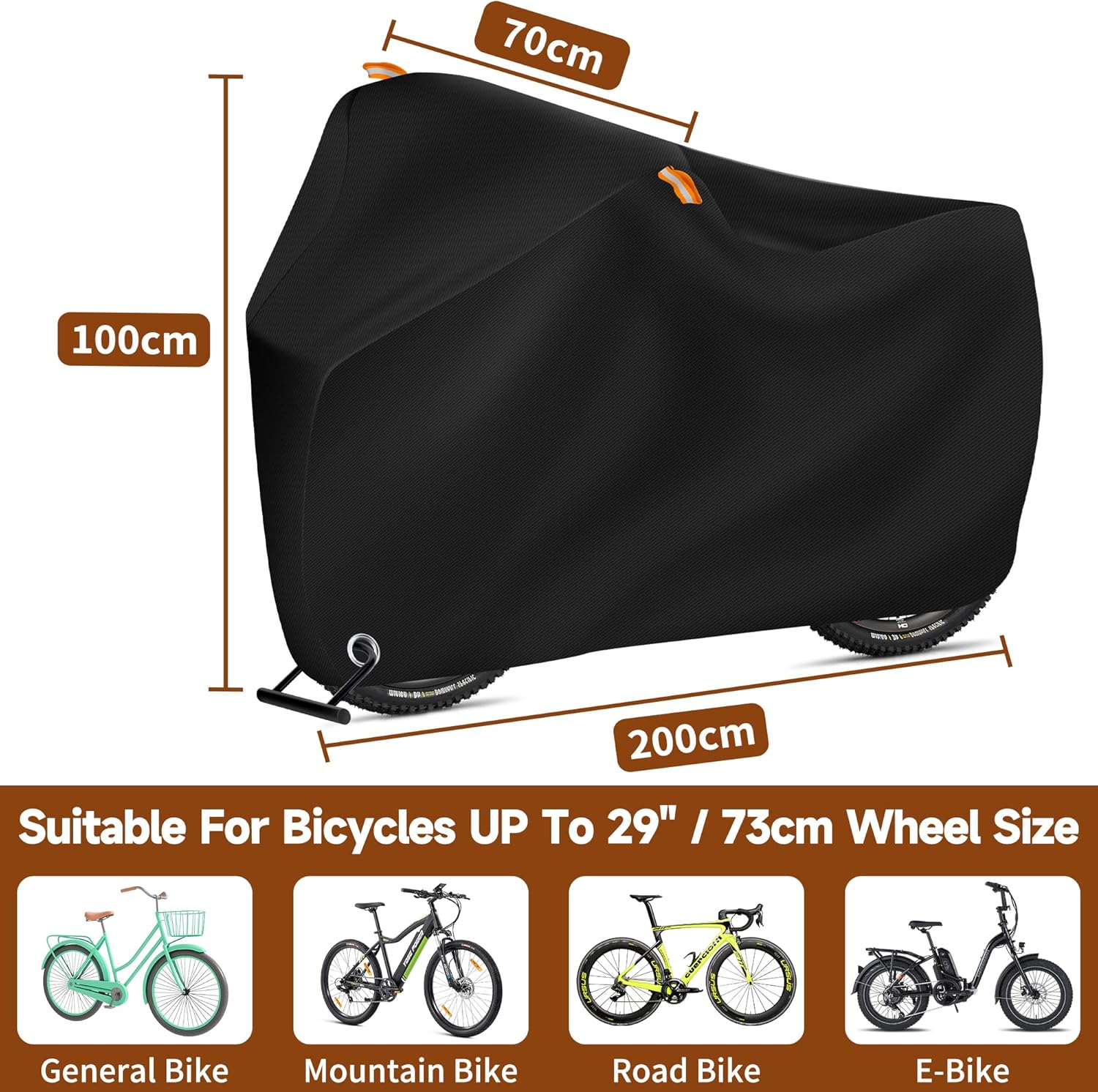 Skiennix Bike Cover - Waterproof Heavy-Duty Protection for 1 or 2 Bikes | Black with Storage Bag