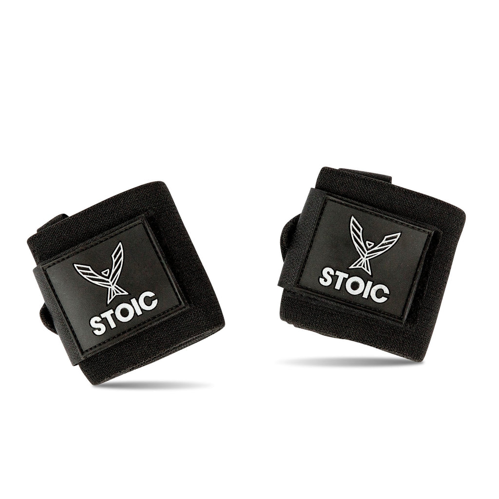 Wrist Wraps weightlifting, powerlifting, cross training, bodybuilding with thumb loop. Professional grade for gym workout, men and women weight lifting and strength training by Stoic - Black 36 Inch