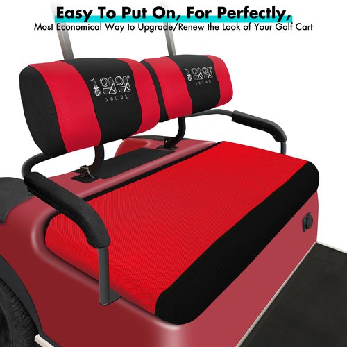 10L0L Golf Cart Seat Covers for Yamaha G2 G8 G9 G16 G19 G22 & Club Car DS Pre-2000 EZGO Marathon, Front Seat Cover, Washable Breathable Polyester Mesh Cloth, Warm in Winter & Cool in Summer