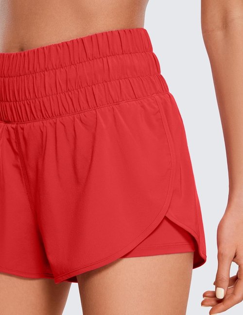 CRZ YOGA 2 in 1 Women's Running Shorts - High Waisted Athletic Gym Shorts with Pocket | 3" Length