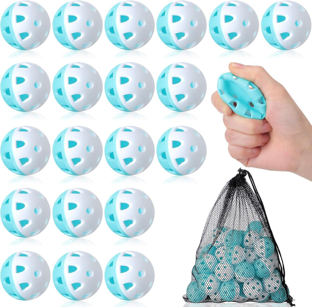 VioraWhite 48 Pack Mini Practice Baseballs 1. 65 Inch Small Baseball Training Lightweight Hollow with a Drawstring Bag for Hitting, Batting Training Use