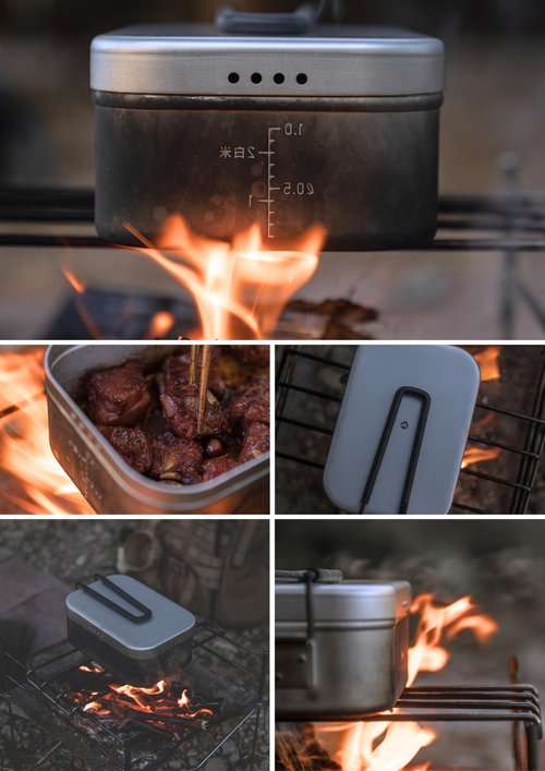 CAMPINGMOON Mess Tin Aluminum Camping Cookware Extreme Thick S-2013